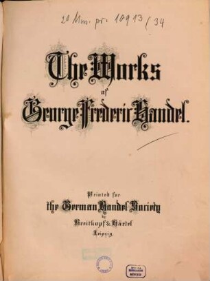 Georg Friedrich Händel's Werke, Band 34. Psalmen