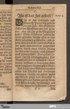 VI. Wie ist das Ziel gesteckt?
