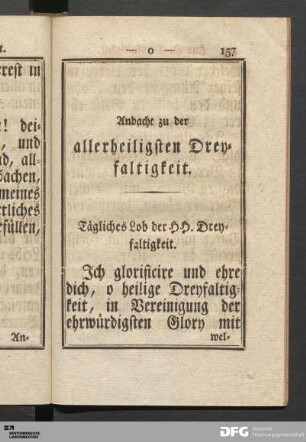 Zur H. Dreyfaltigkeit.