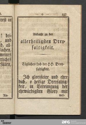 Zur H. Dreyfaltigkeit.