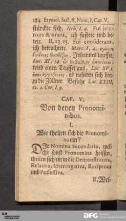 Cap. V. Von denen Pronominibus.