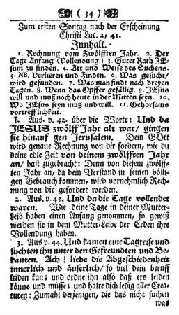 Zum ersten Sontag nach der Erscheinung Christi. Luc.2,41