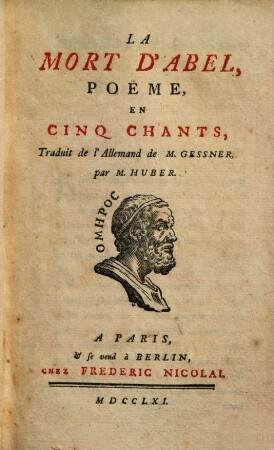La mort d'Abel : poëme en cinqu chants