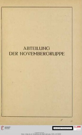 Abteilung der Novembergruppe