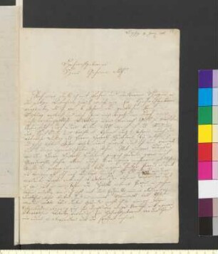 Brief von Kilian, Konrad Joseph an Goethe, Johann Wolfgang von