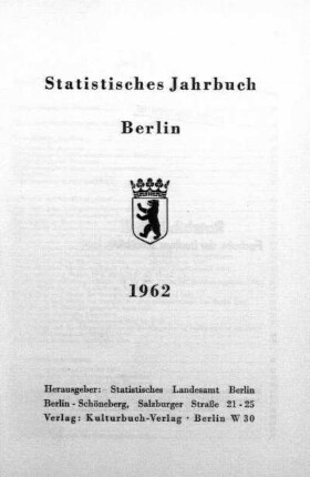 1962: Statistisches Jahrbuch