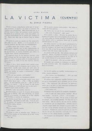 La víctima : (Cuento)