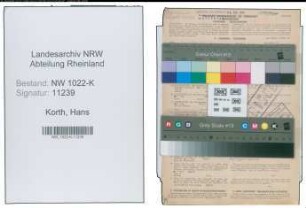 Entnazifizierung Hans Korth , geb. 12.01.1901 (Steuerinspektor)