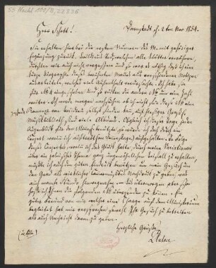 Brief an B. Schott's Söhne : 02.11.1834