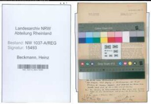 Entnazifizierung Heinz Beckmann , geb. 18.07.1902 (Kreisinspektor)