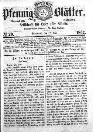 No. 20, Sonnabend, den 17. Mai