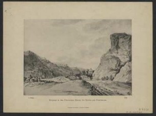 Ansicht vom Plauischen Grund bei Dresden von 1766, Lichtdruck, 1897 : Eingang in den Plauischen Grund, die Brücke am Forsthause. - Lichtdr. d. Ausg. v. 1766. - Dresden : Stengel & Markert , [1897]. - 1 Kunstbl. : Lichtdr. ; 23 x 16 cm +++ Auch enth. in: Adrian Zingg's Landschaftsstudien aus der weiteren Umgebung Dresdens : nach den im Besitz Sr. Kgl. Hoheit des Prinzen Georg, Herzog zu Sachsen befindlichen Skizzenbüchern des Malers