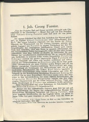 1. Joh. Georg Forster.