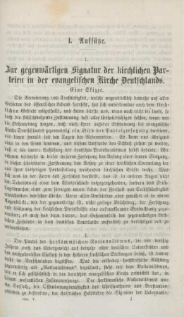 1-9 Zur gegenwärtigen Signatur der kirchlichen Parteien in der evangelischen Kirche Deutschlands