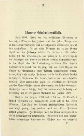 Allgmeine Gesundheitsverhältnisse