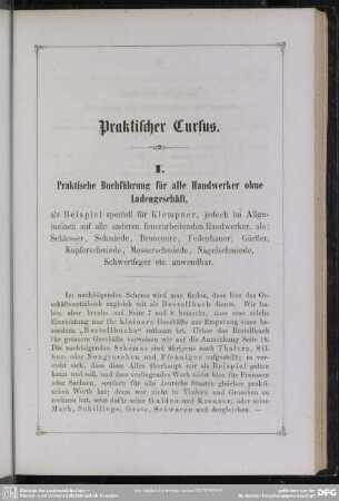 Praktischer Cursus