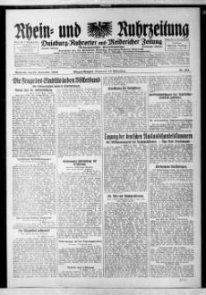 Rhein- und Ruhrzeitung : Tageszeitung für das niederrheinische Industriegebiet und den linken Niederrhein : das Blatt der westdeutschen Binnenschiffahrt