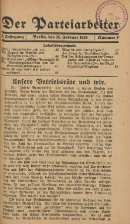 2. Jahrgang, Berlin, den 25. Februar 1924, Nummer 3