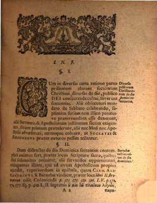 Praecipua Quaedam Capita De sabbato Christiano Ex Historia N. T.