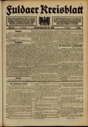 Ausgabe vom Donnerstag, den 16. Juli 1914.