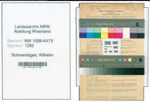 Entnazifizierung Wilhelm Schroembges , geb. 19.04.1892 (Zigarrenfabrikant)
