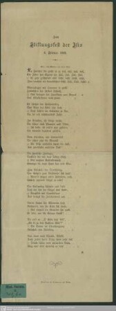 Zum Stiftungsfest der Isis : 6. Februar 1869