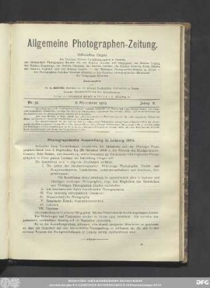 Nr. 32. 6. November 1903. Jahrg. X.