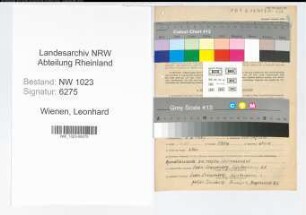 Entnazifizierung Leonhard Wienen , geb. 08.02.1897 (Lehrer)