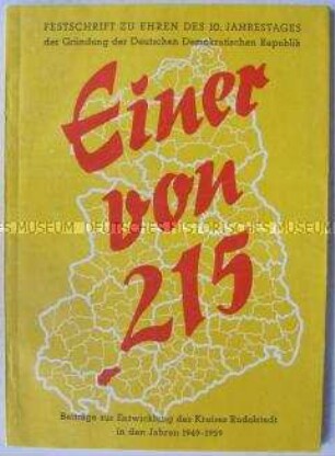 Festschrift zum 10. Jahrestag der DDR-Gründung mit Informationen über Entwicklung im Kreis Rudolstadt