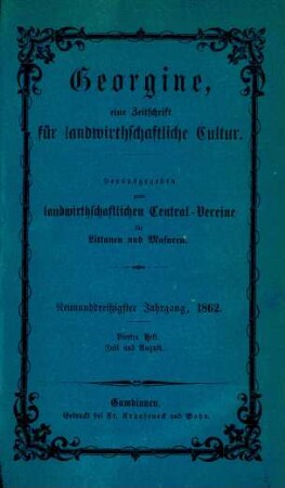 Neunundzwanzigster Jahrgang, 1862. Viertes Heft. Juli und August.