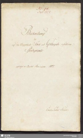 Beschreibung des auf dem Berggebäude Sonn und Gottesgabe befindlichen Pferdegoepels