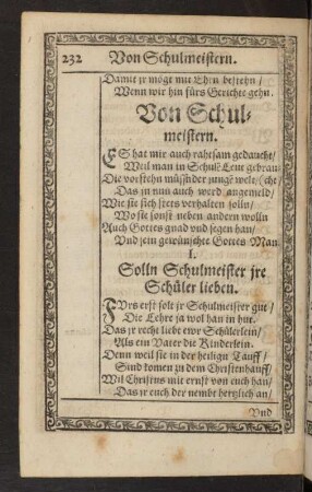 Von Schulmeistern.