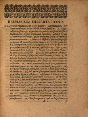 De strategematibus politicis in historia s. observatis