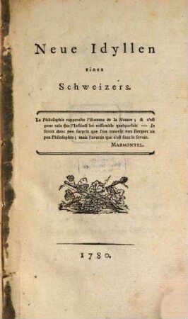 Neue Idyllen eines Schweizers