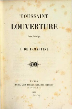 Toussaint Louverture : poème dramatique