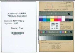 Entnazifizierung Ernst Droste , geb. 12.05.1914 (Angestellter)