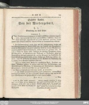 Sechster Artikel. Von der Wiedergeburt.