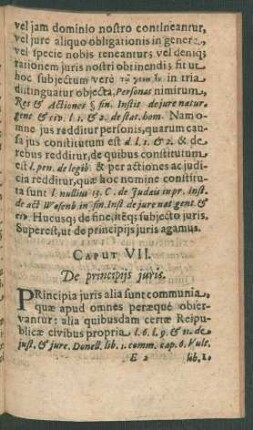 Caput VII. De principiis iuris.