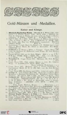 Gold-Münzen und –Medaillen (Nr. 1-38)