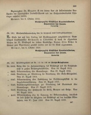 Nr. 193: Ministerialbekanntmachung über die Ersatzwahl eines Landtagsabgeordneten