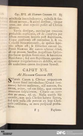 Caput XVI. Ad Nicaenum Canonem III.
