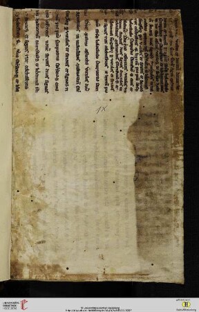 Fragment II: Lateinischer Bibeltext (vorderes Vorsatzblatt)