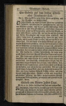Ein Gebeth auf das heilige Christ- oder Weyhnacht-Fest.
