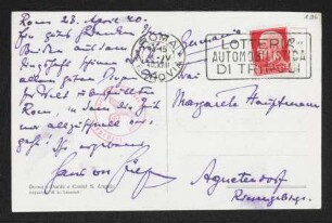 Brief von Hans von Hülsen an Margarete Hauptmann