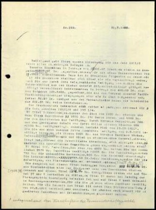 Bericht des zweiten Sekretars an das General-Sekretariat
