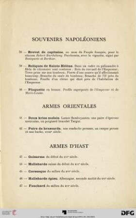 Armes D'Hast (Nr. 43-57)