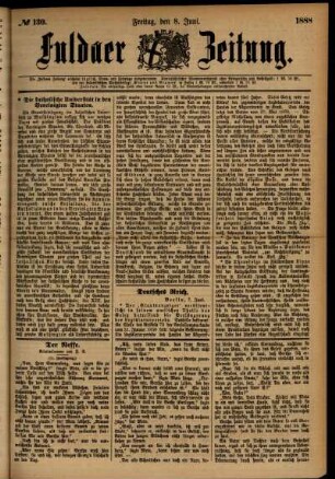 Ausgabe vom Freitag, den 08. Juni 1888.