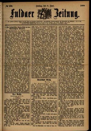 Ausgabe vom Freitag, den 08. Juni 1888.