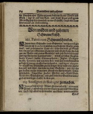 Von wilden und zahmen Schweinefleisch.