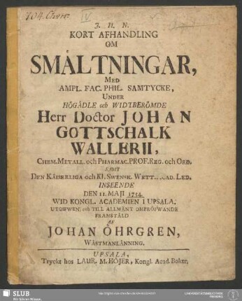 Kort Afhandling Om Smältningar